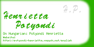 henrietta potyondi business card